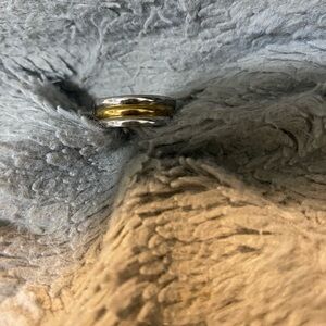 Mens high quality steel Silver and Gold Band Ring